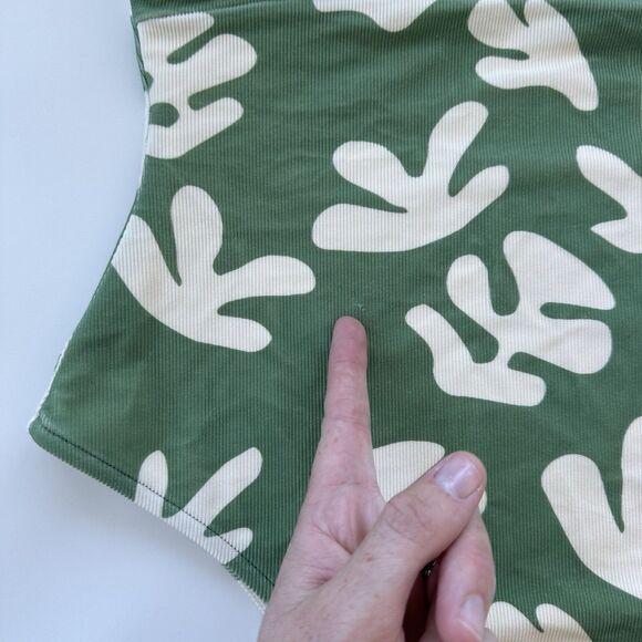 ZULU & ZEPHYR Flora One-Piece Swimsuit Green Hand Drawn US 6 Msrp $170 NWOT - Picture 10 of 10